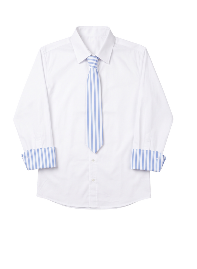 Renuar Stripe Tie Blouse in White