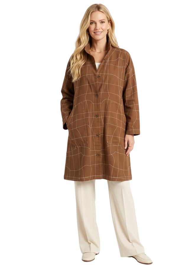 Cynthia Ashby Jargon Jacket in Saddle Brown