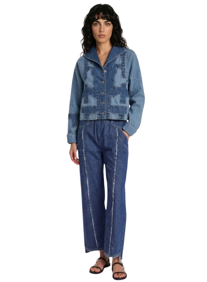 Cynthia Ashby Pilot Jacket in Classic Denim