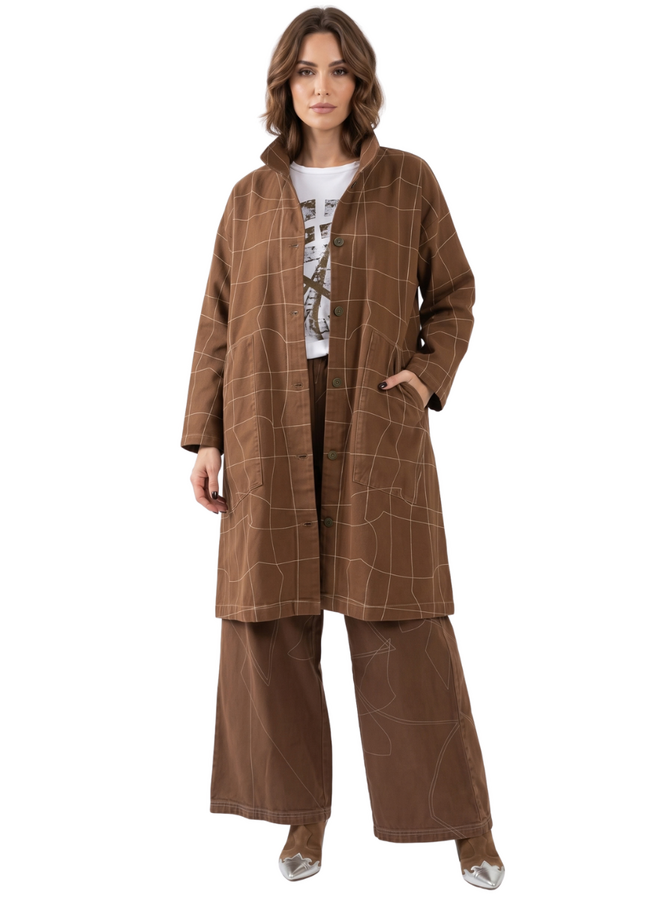 Cynthia Ashby Jargon Jacket in Saddle Brown