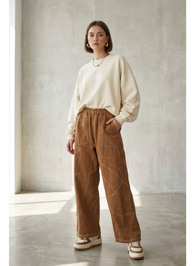 Cynthia Ashby Ursa Pant in Saddle Brown