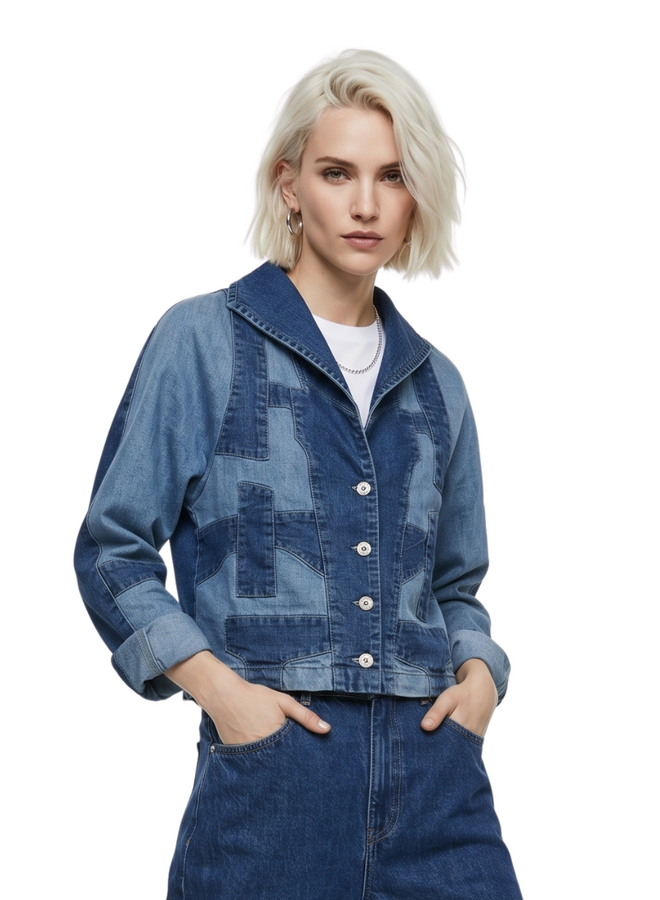 Cynthia Ashby Pilot Jacket in Classic Denim