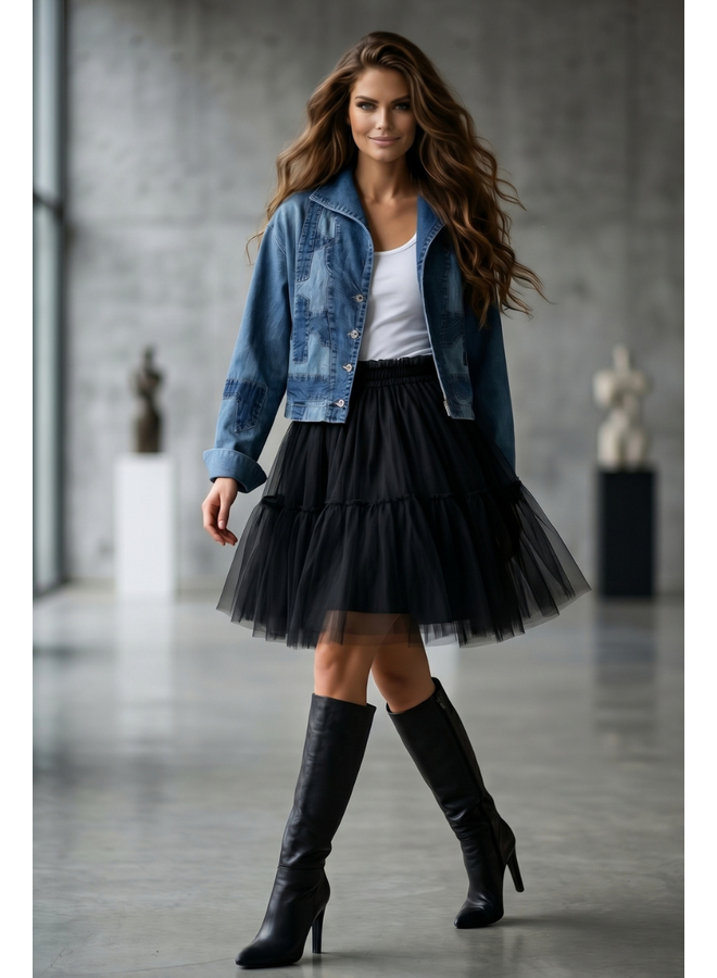 Cynthia Ashby Pilot Jacket in Classic Denim