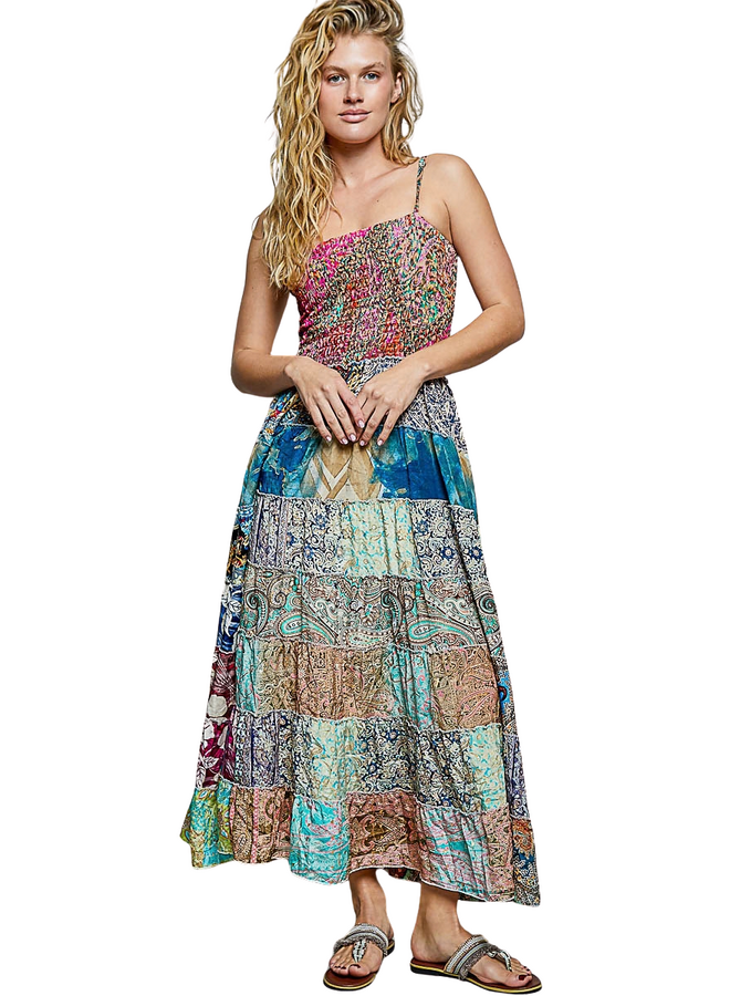 Patchwork Maxi Boho Dress