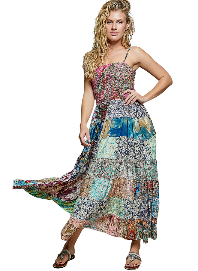 Patchwork Maxi Boho Dress