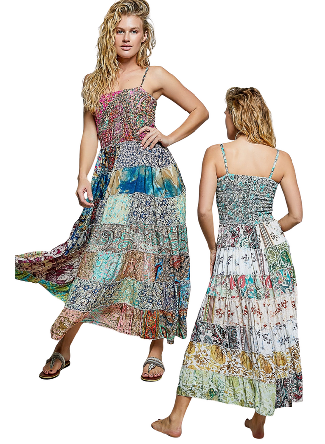 Patchwork Maxi Boho Dress