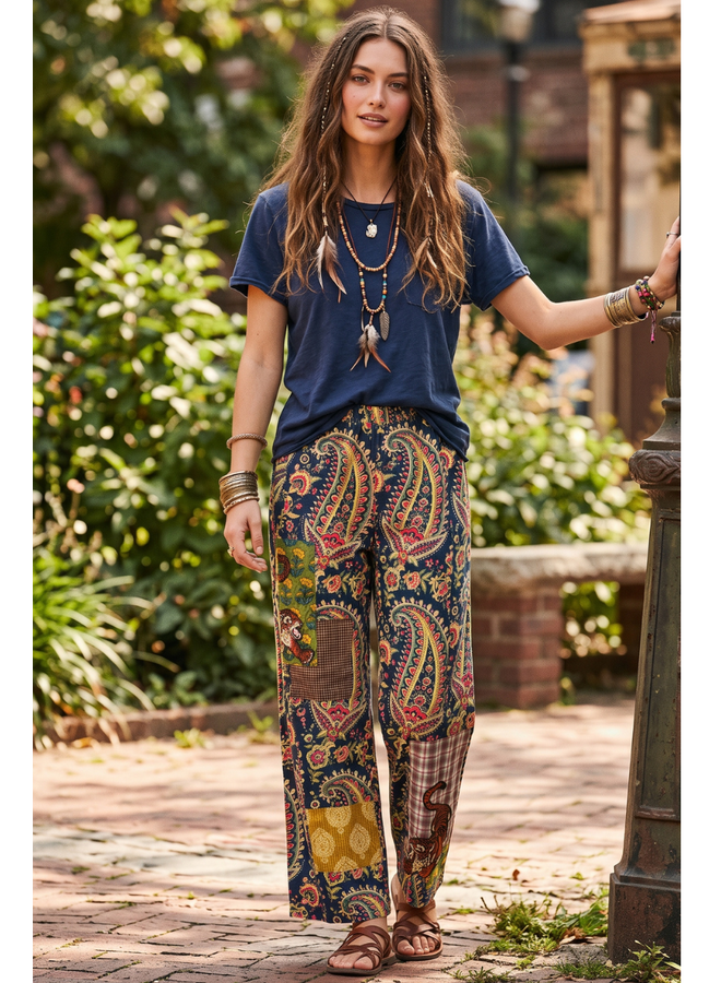 Ivy Jane Tiger Patchwork Barrel Pant