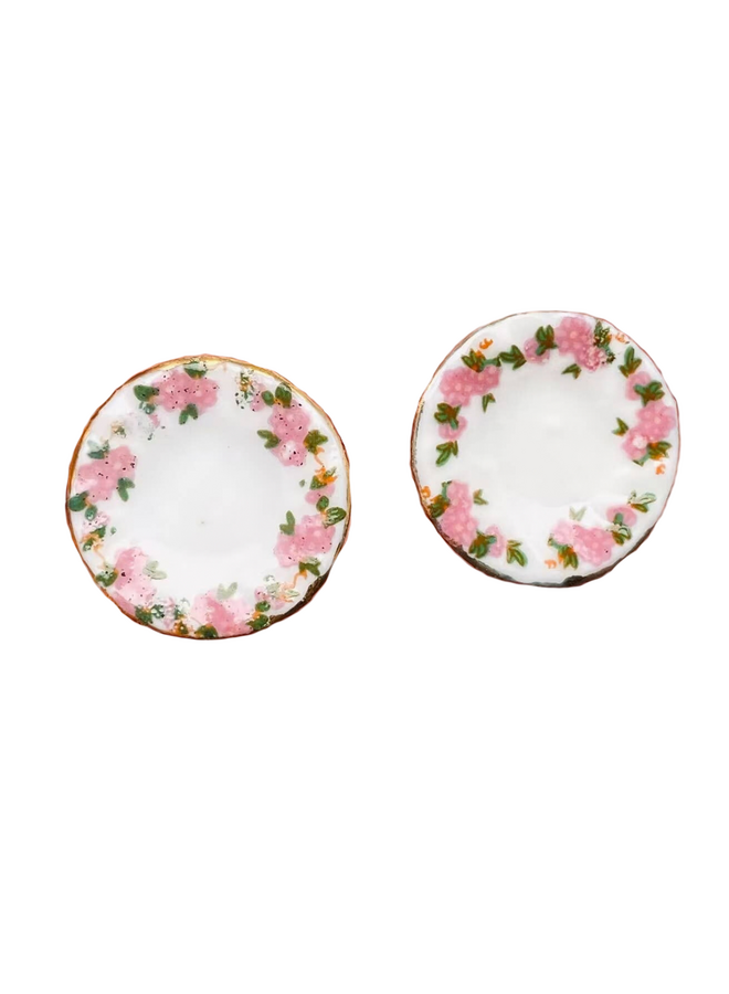Ceramic Plate Stud Earrings