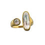 Geometric Zircon 18K Gold Plated Ring in Clear