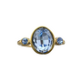 Geometric Zircon 18K Gold Plated Ring in Blue