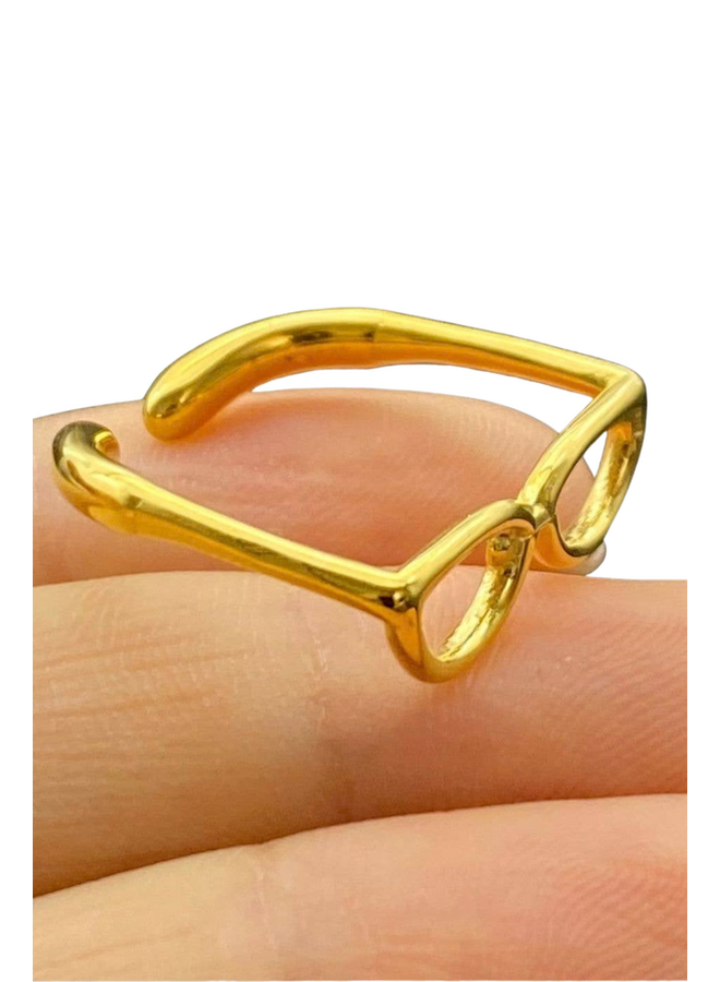 18K Gold Plated Glasses Ring