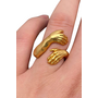 18K Gold Plated Embrace Hands Ring