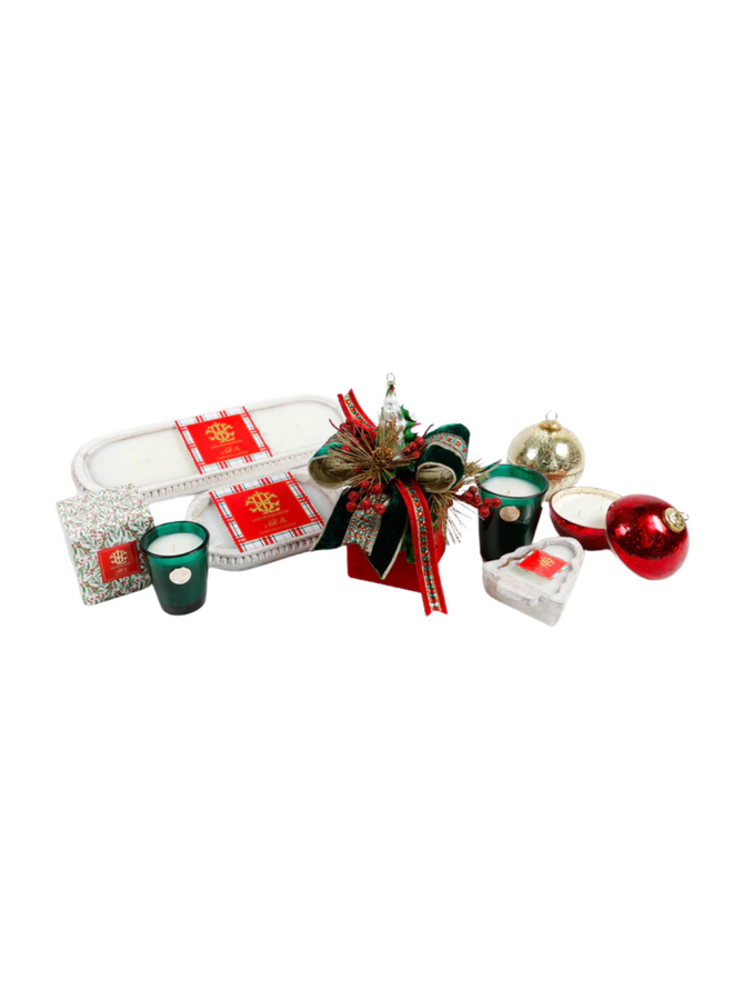 Noble Fir Gold Glass Ornament Candle 10 oz