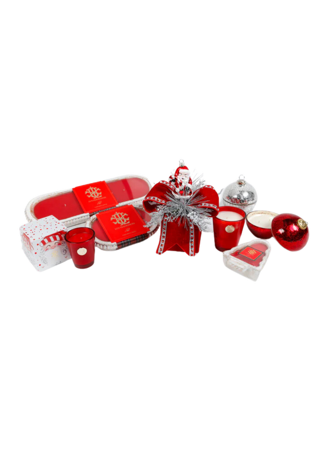 Noel Red Glass Ornament Candle 10 oz