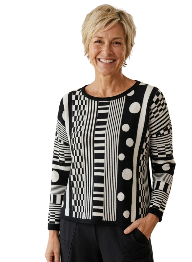 Olivia Modernist Mix Sweater in Ivory