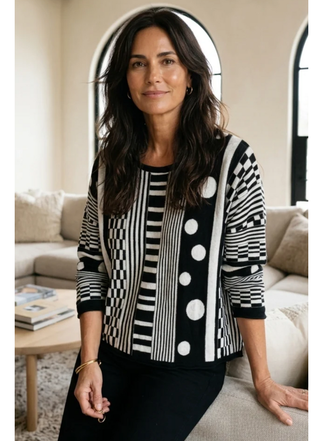 Olivia Modernist Mix Sweater in Ivory