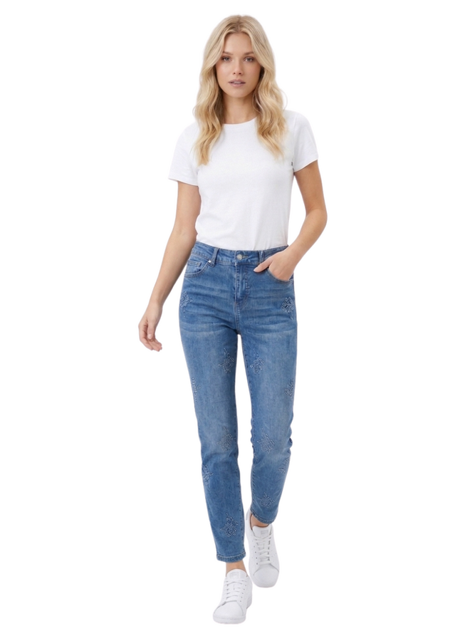Orly Embossed Rose Jeans
