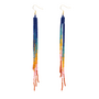 Beaded Fringe Duster Earrings in Deep Pop