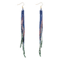 Beaded Fringe Duster Earrings in Dragonfly