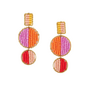 Mod Block Beaded Earrings in Fuchsia
