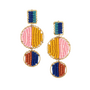 Mod Block Beaded Earrings in Deep Pop