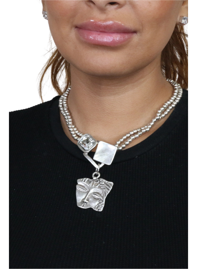 Jewel And Face Necklace