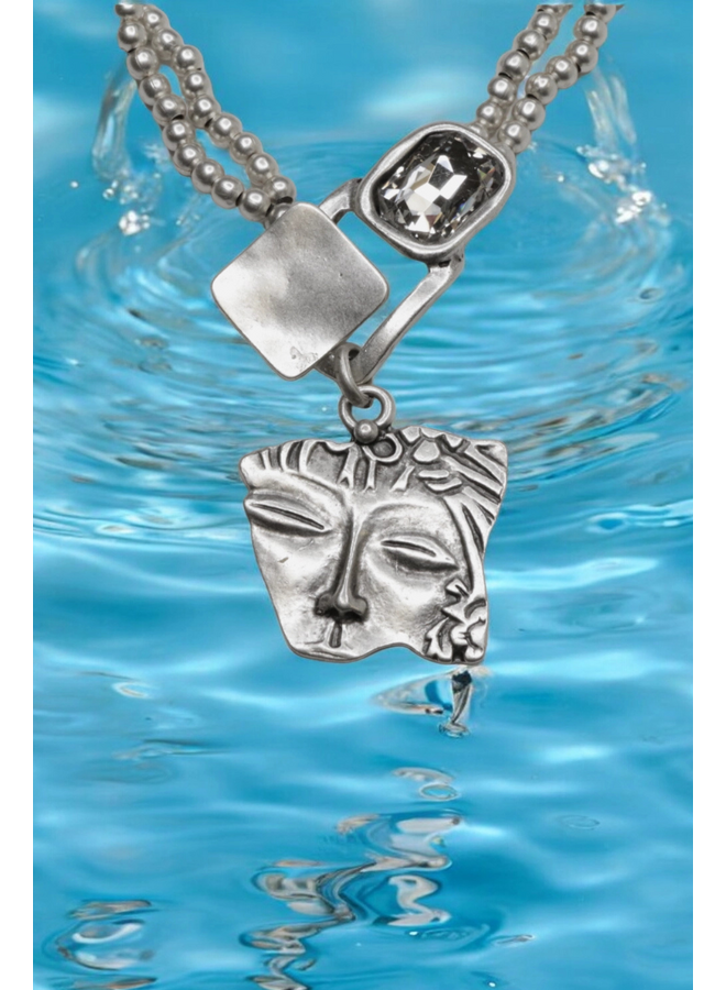 Jewel And Face Necklace