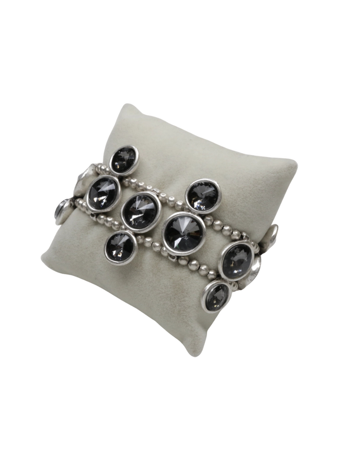 Jewels in Circle Bracelet Smokey Grey