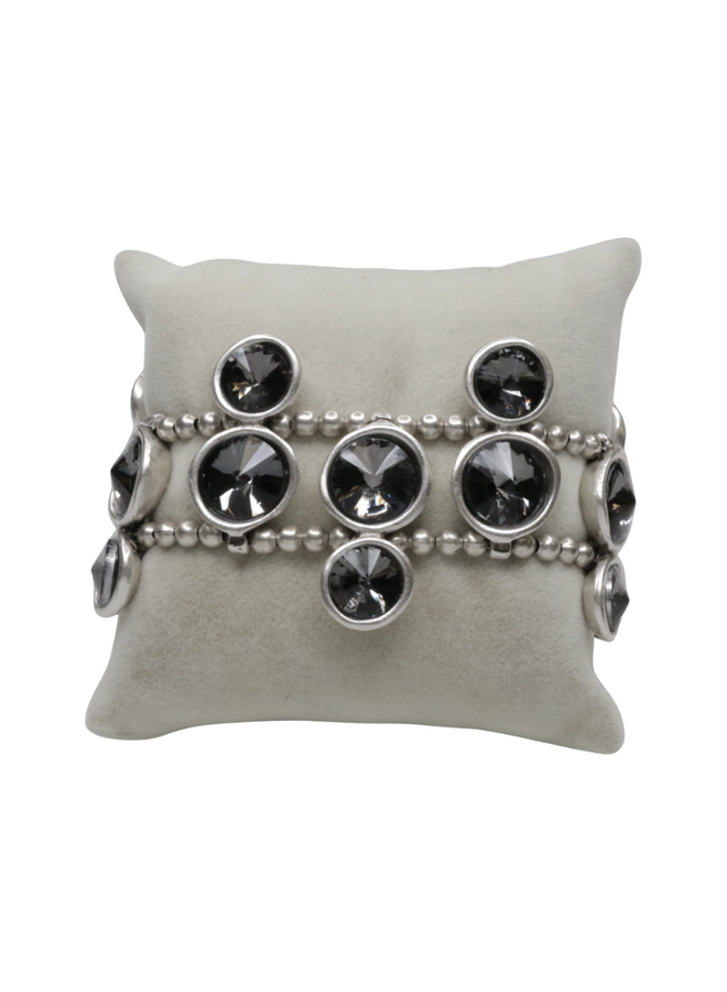 Jewels in Circle Bracelet Smokey Grey