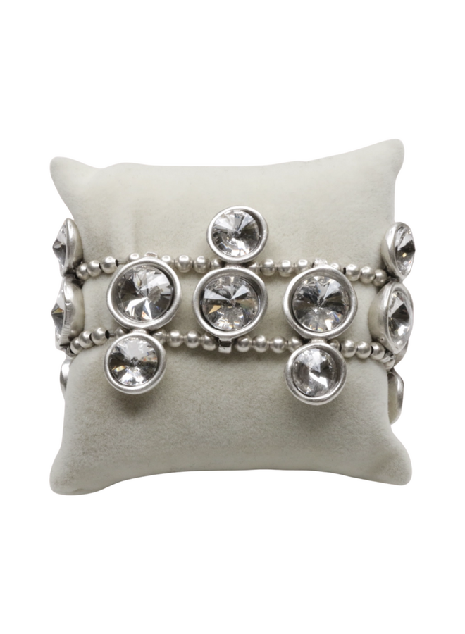 Jewels in Circle Bracelet Clear Crystal