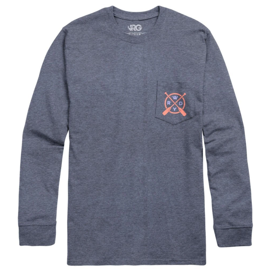 Rowdy Gentleman Main Stream Long Sleeve Pocket Tee Grisaille