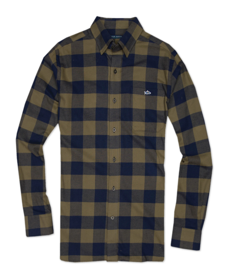 Fish Hippie Henny Plaid Butttondown (Gale Navy) from Fish Hippie