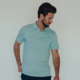 The Normal Brand Normal Brand Active Puremeso Geo Print Polo (Blue Haze)