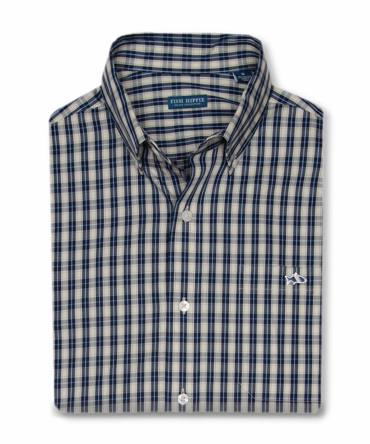 Fish Hippie LS BD Fish Hippie Shuckerhut Plaid/ Gale Navy L