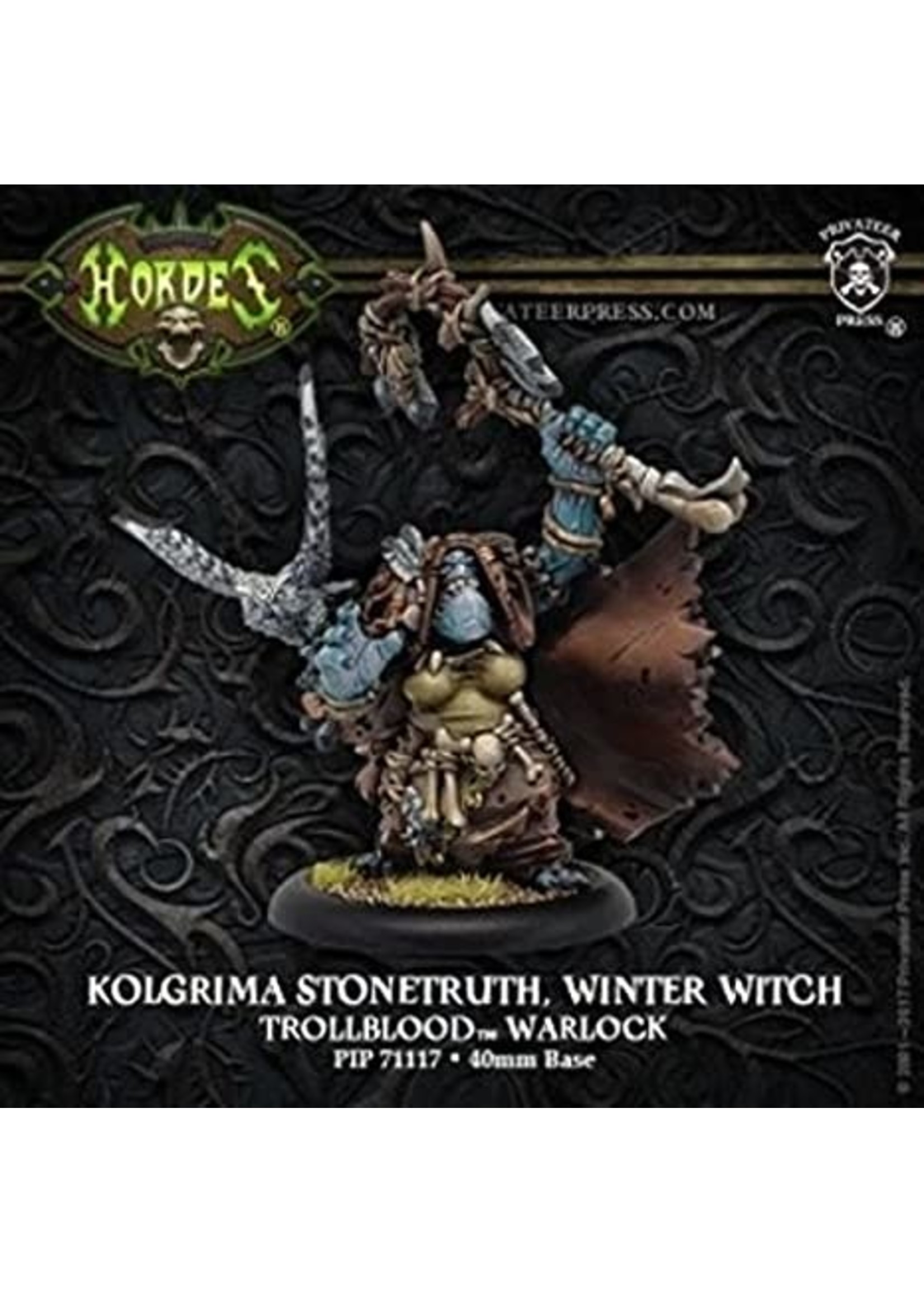 Hordes: Trollblood Kolgrima Stonetruth, Winter Witch Warlock (Resin/Metal)
