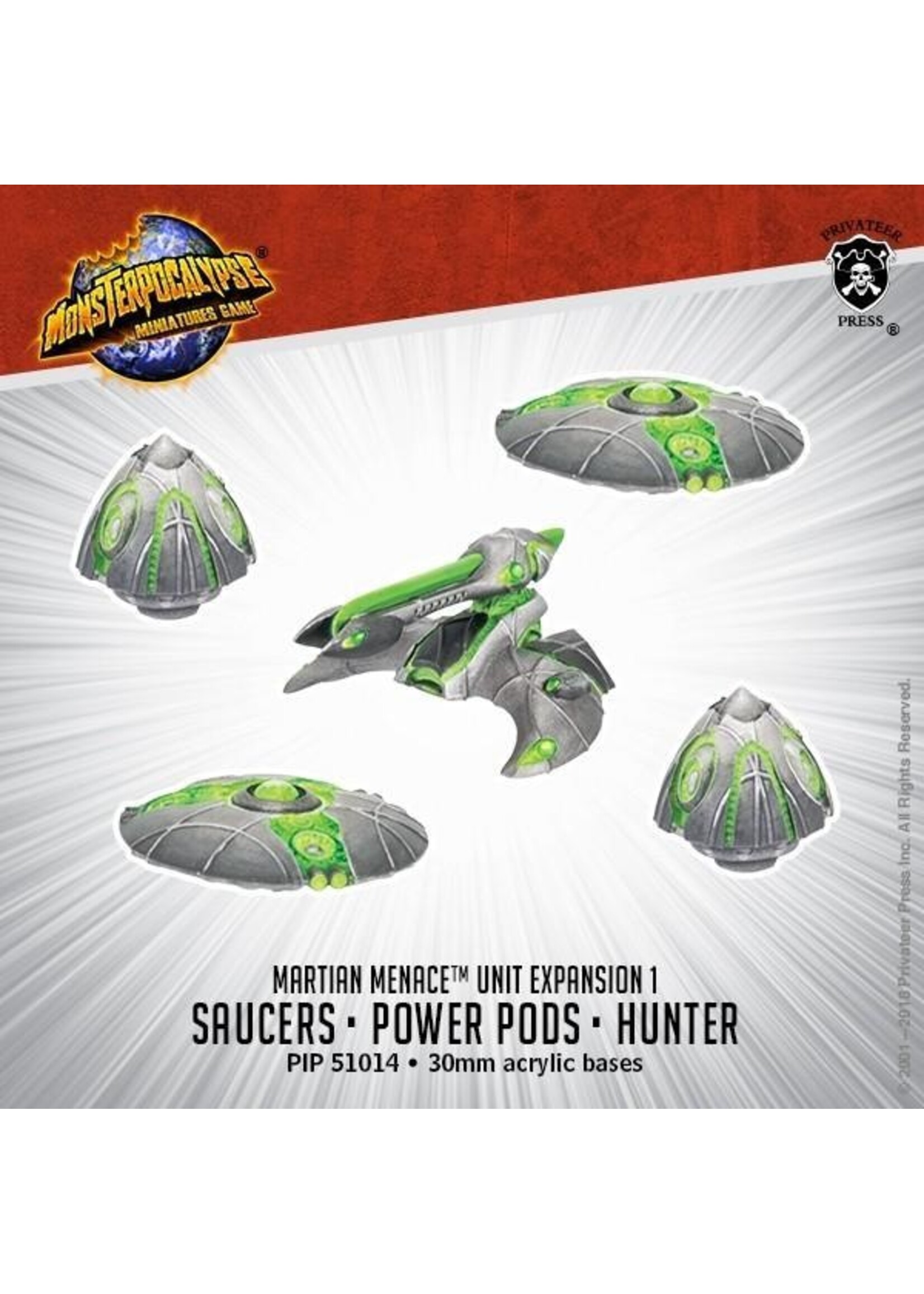 Monsterpocalypse: Martian Menace Saucers, Power Pods & Hunter Units (Resin)