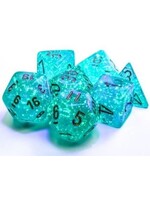 Borealis: Polyhedral Teal/gold Luminary 7-Die Set