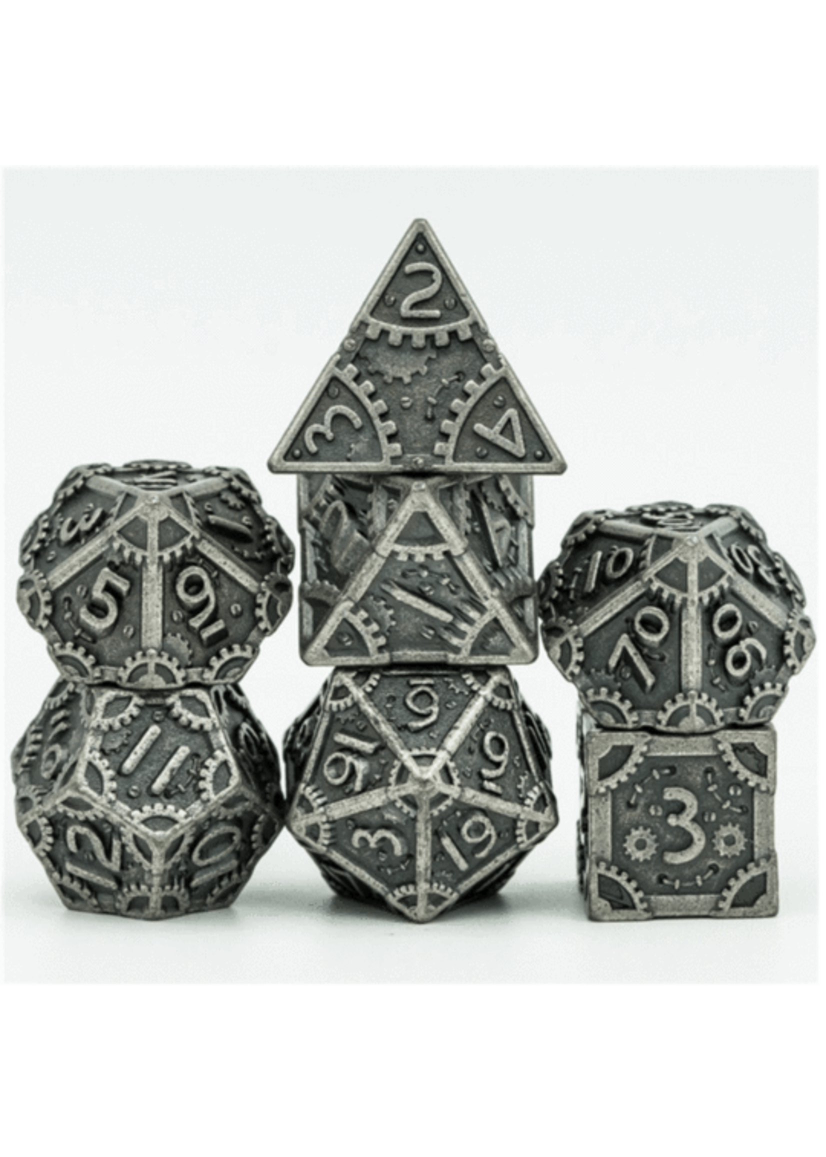 SteamPunk: Silver - Metal RPG Dice Set