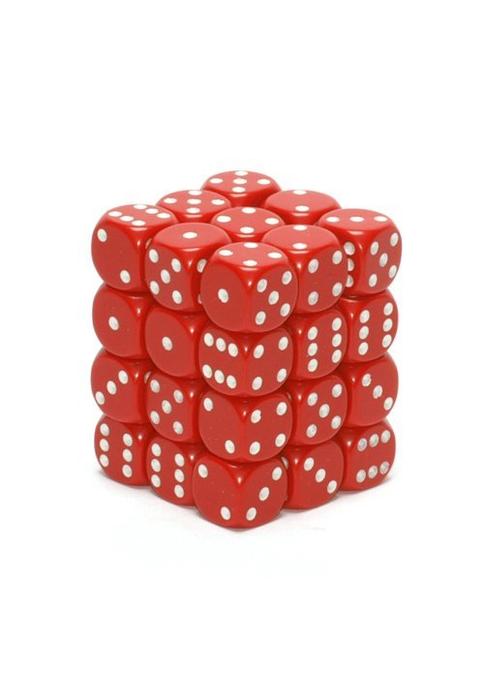 Opaque: 12mm D6 Red/White (36)