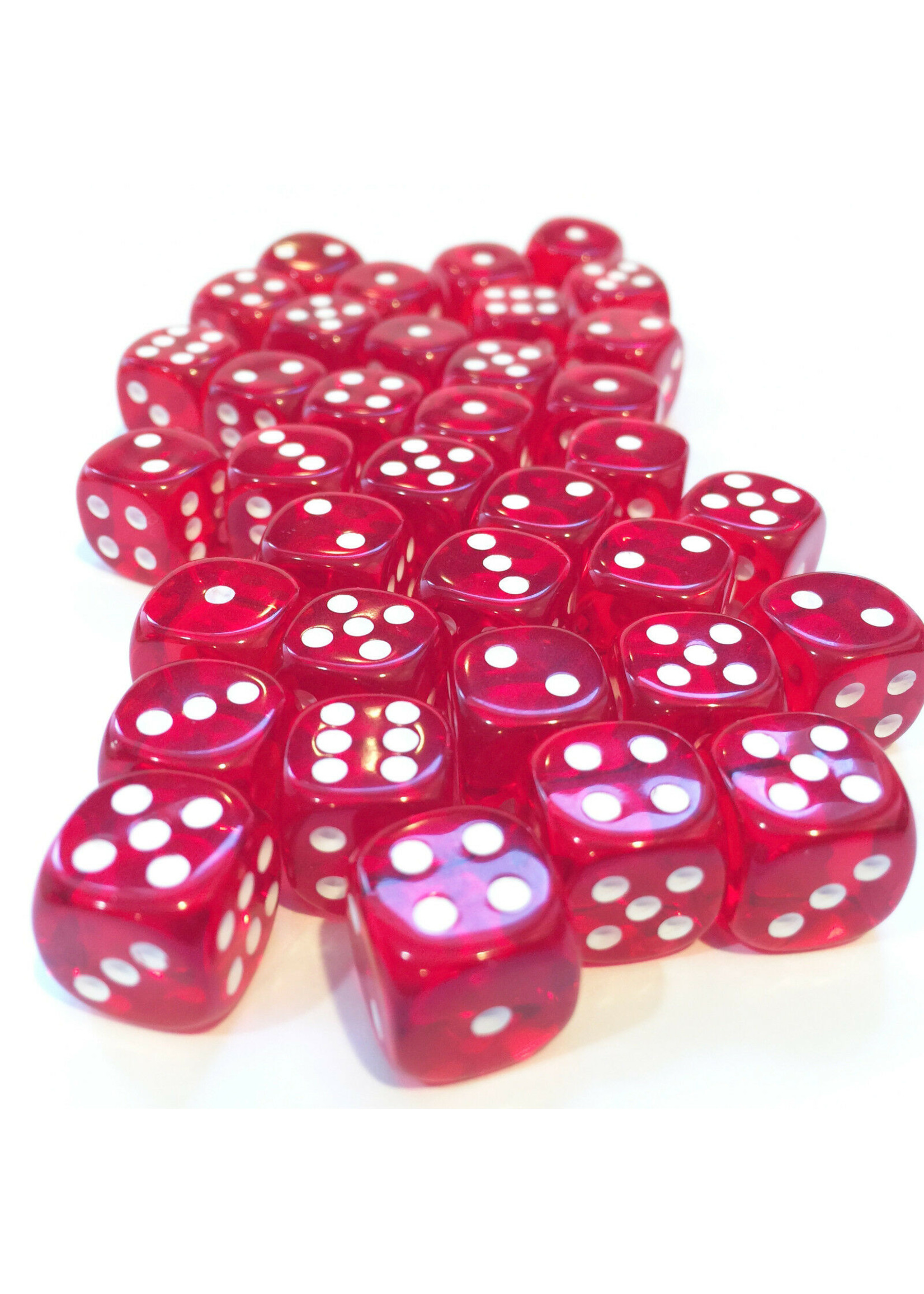 Translucent: 12mm D6 Red/White (36)