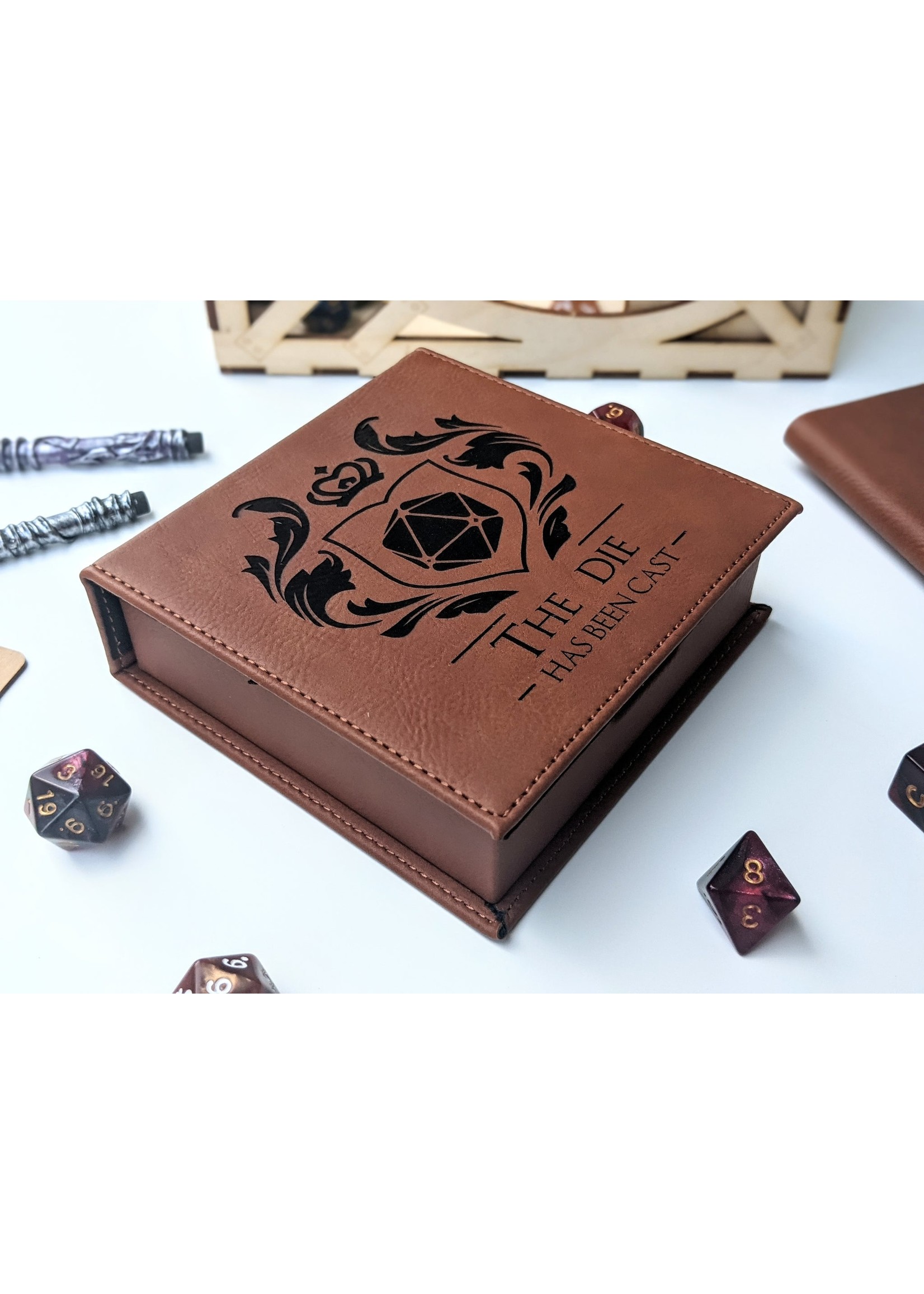 The Die Has Been Cast (Vegan Leather - Chestnut) Dice Box