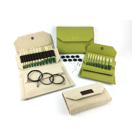Lykke Lykke Grove Bamboo 5" Interchangeable Needle Set, Green Basketweave Case