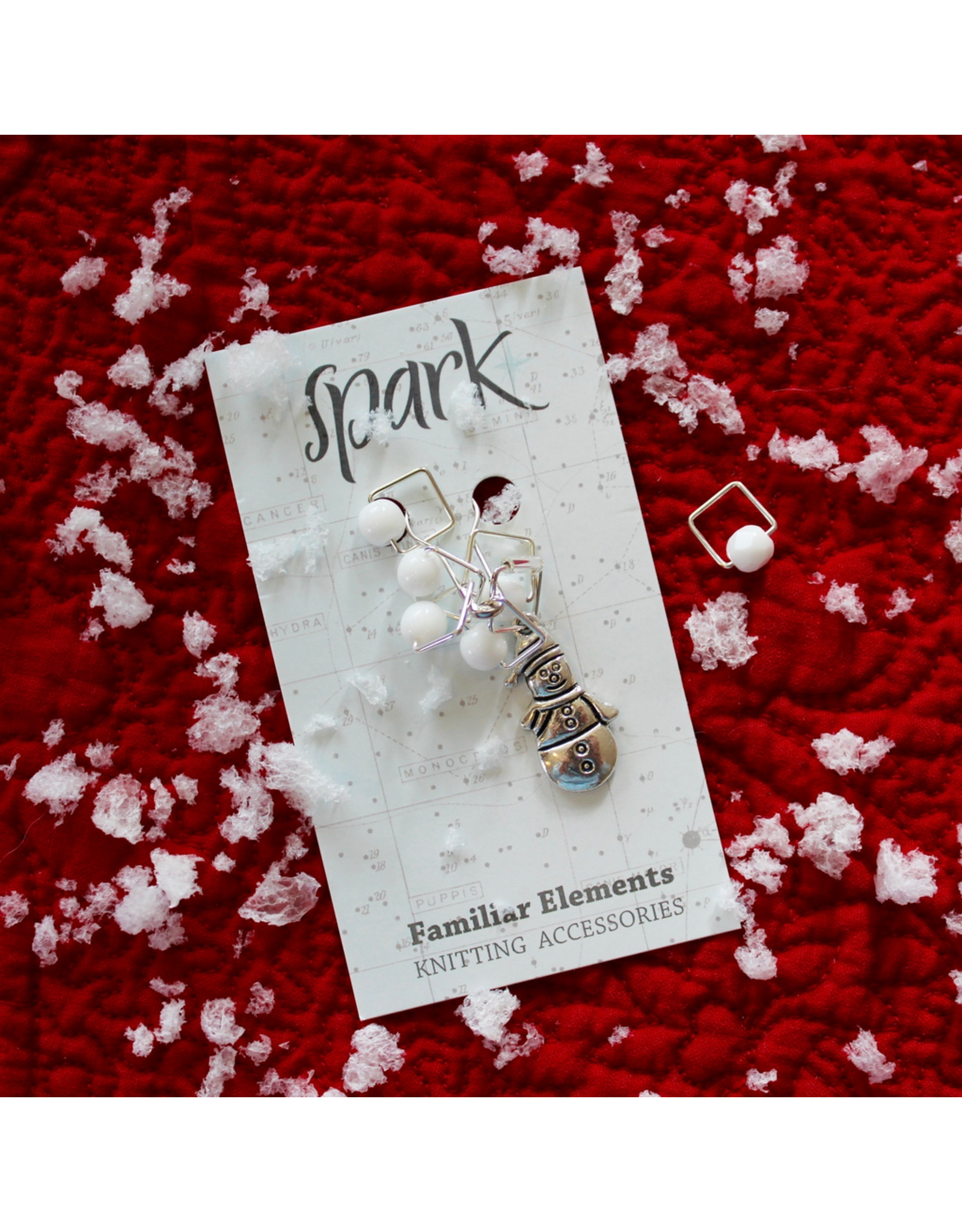 Spark Square Stitch Markers, Snowman