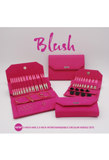 Lykke Lykke Blush Short (3.5-inch) Interchangeable Needle Set, Magenta Basketweave Effect Case