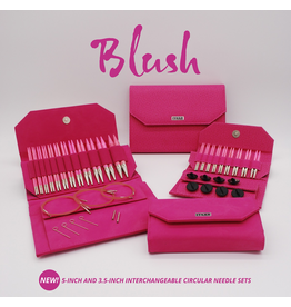 Lykke Lykke Blush Short (3.5-inch) Interchangeable Needle Set, Magenta Basketweave Effect Case