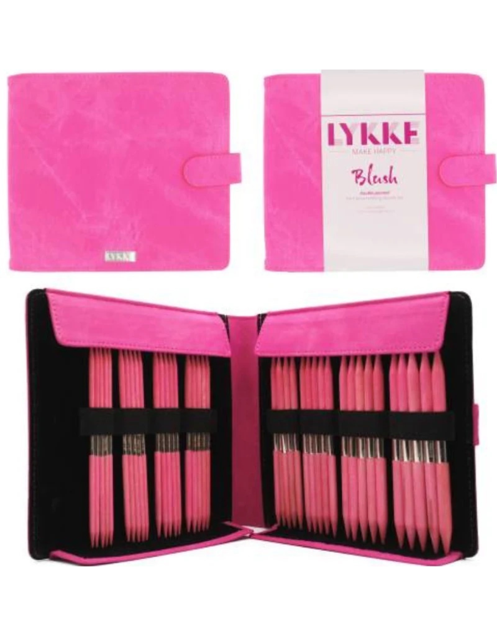 Lykke Lykke Blush 6-inch Double Point Needle Large Set - Fuchsia Denim Case