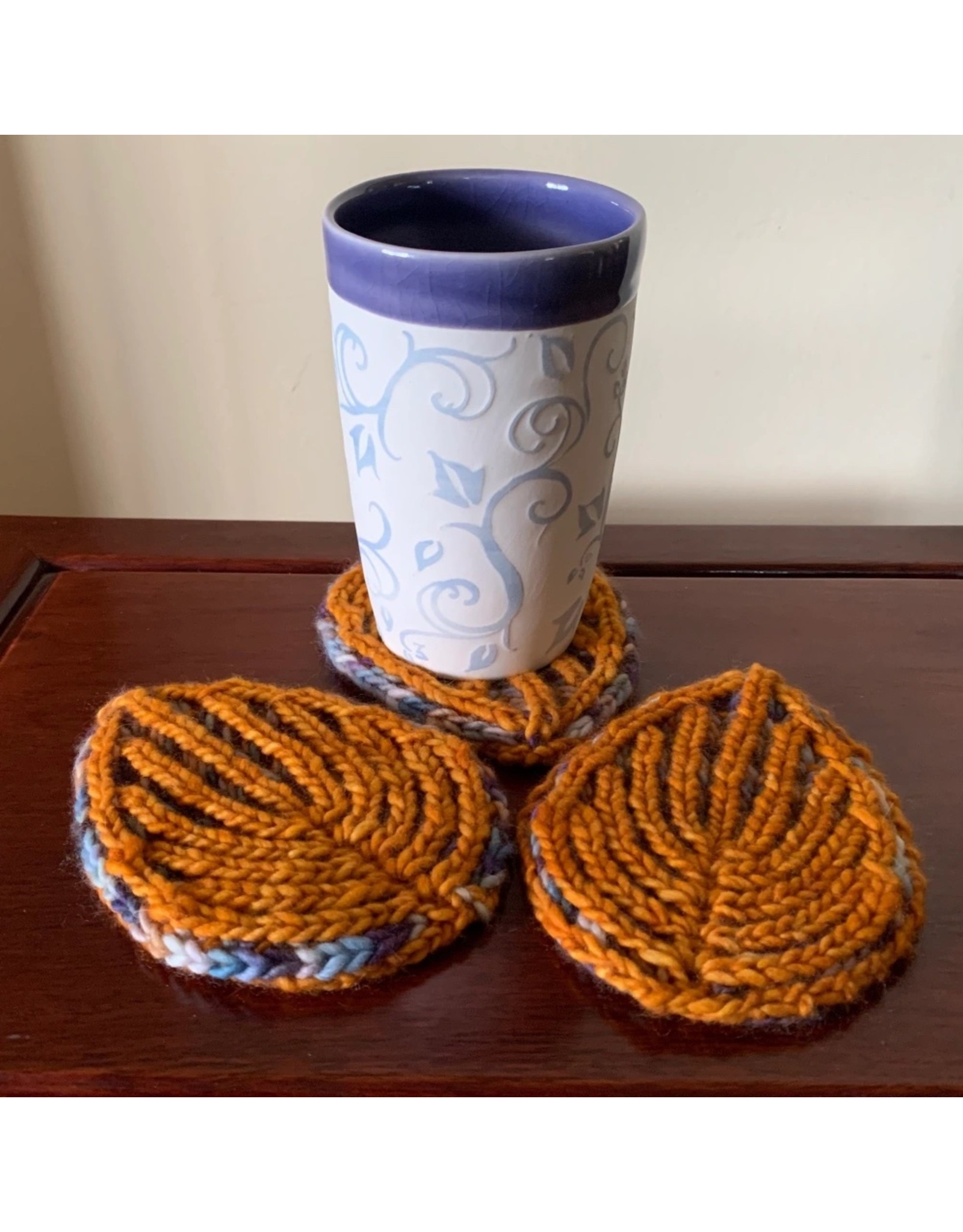 For Yarn's Sake Next Steps in Brioche: Aspen Leaf Coasters Brioche Increases and Decreases (A Zoom Event)