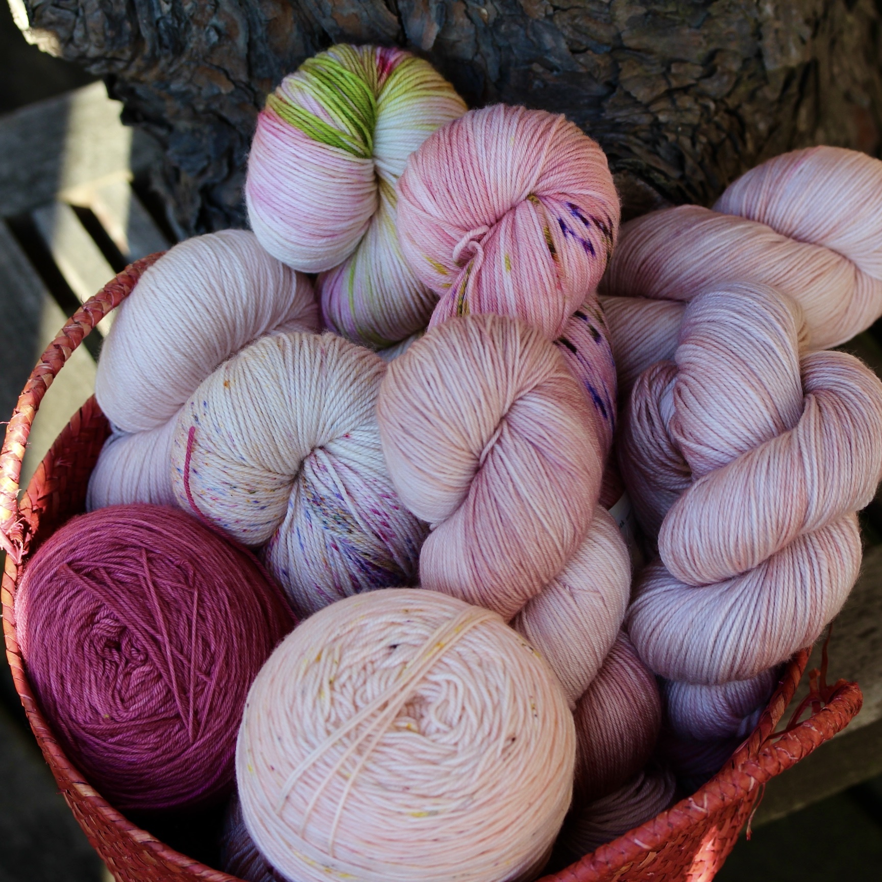 Too Pink Hand Dyed Wool Single Ply Yarn Bulky - ewe and me yarns