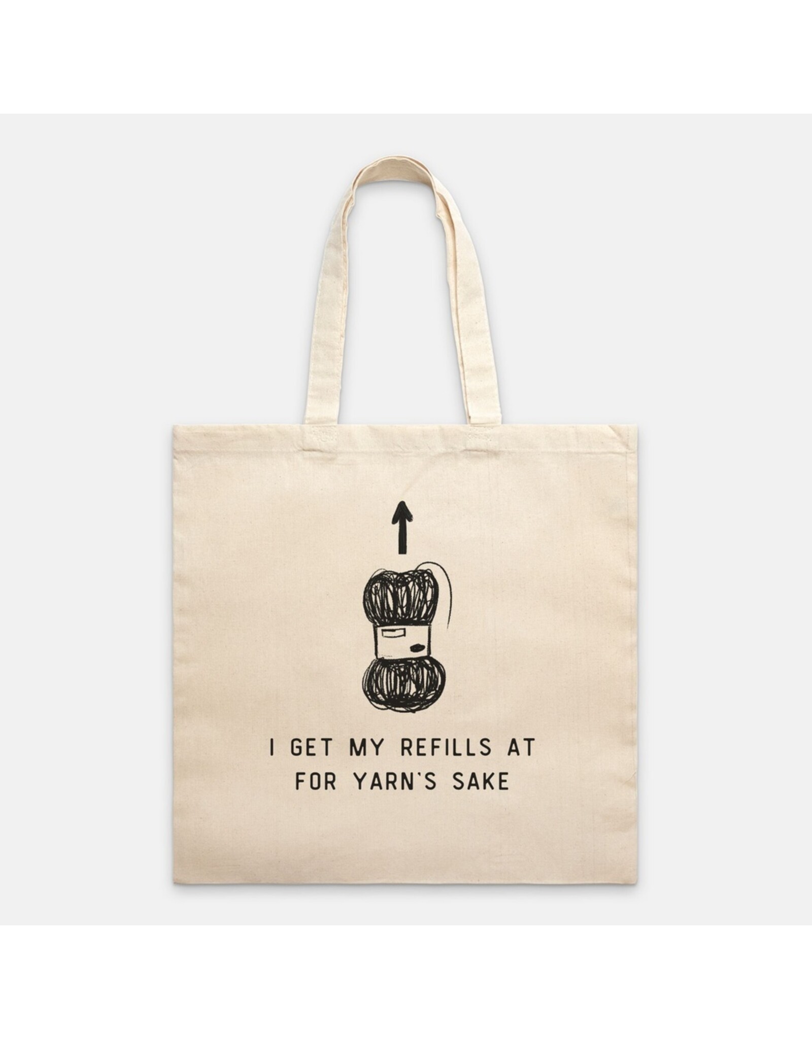 Never Not Knitting "I Get My Refills at FYS" Tote