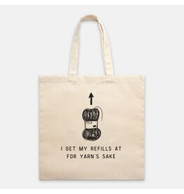 Never Not Knitting "I Get My Refills at FYS" Tote
